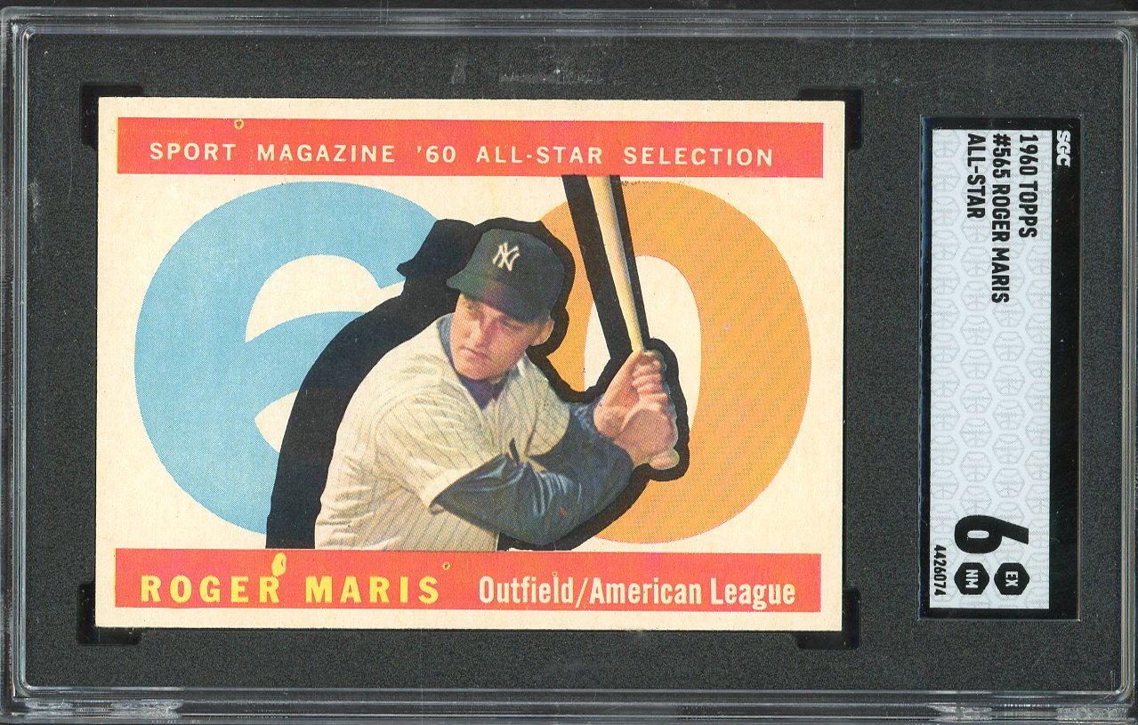 1960 Topps Baseball #565 Roger Maris A.S. Yankees SGC 6 EX-MT 562214