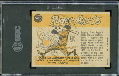 1960 Topps Baseball #565 Roger Maris A.S. Yankees SGC 6 EX-MT 562214