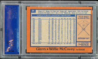 1978 Topps Baseball #034 Willie McCovey Giants PSA 8 NM/MT 562217