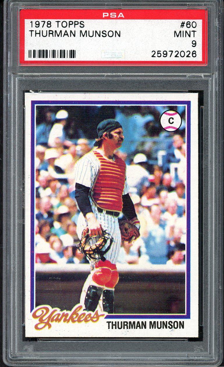1978 Topps Baseball #060 Thurman Munson Yankees PSA 9 MINT 562221