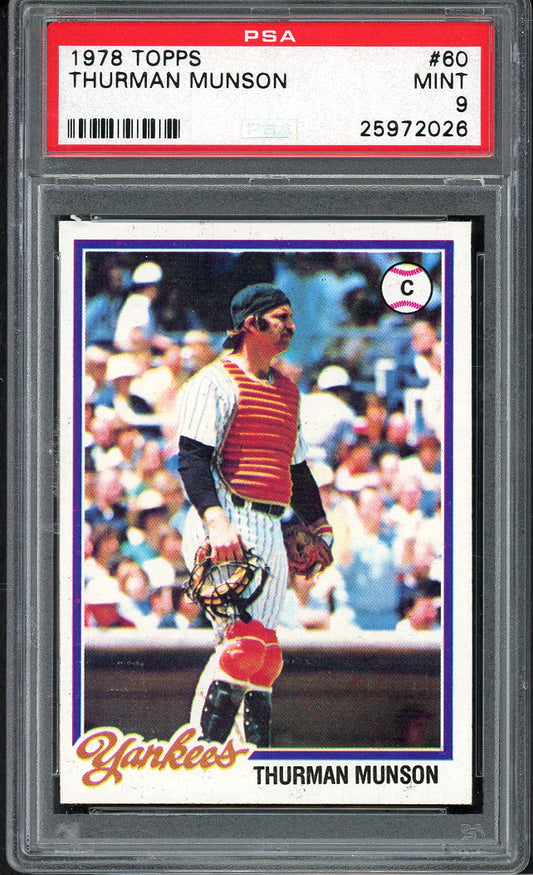 1978 Topps Baseball #060 Thurman Munson Yankees PSA 9 MINT 562221