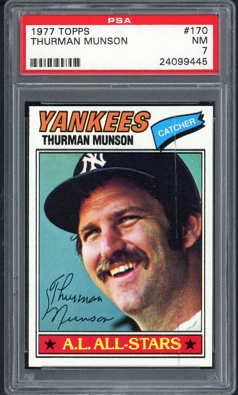 1977 Topps Baseball #170 Thurman Munson Yankees PSA 7 NM 562224