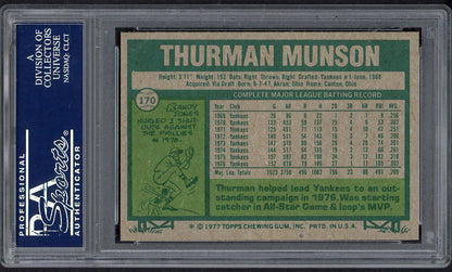1977 Topps Baseball #170 Thurman Munson Yankees PSA 7 NM 562224