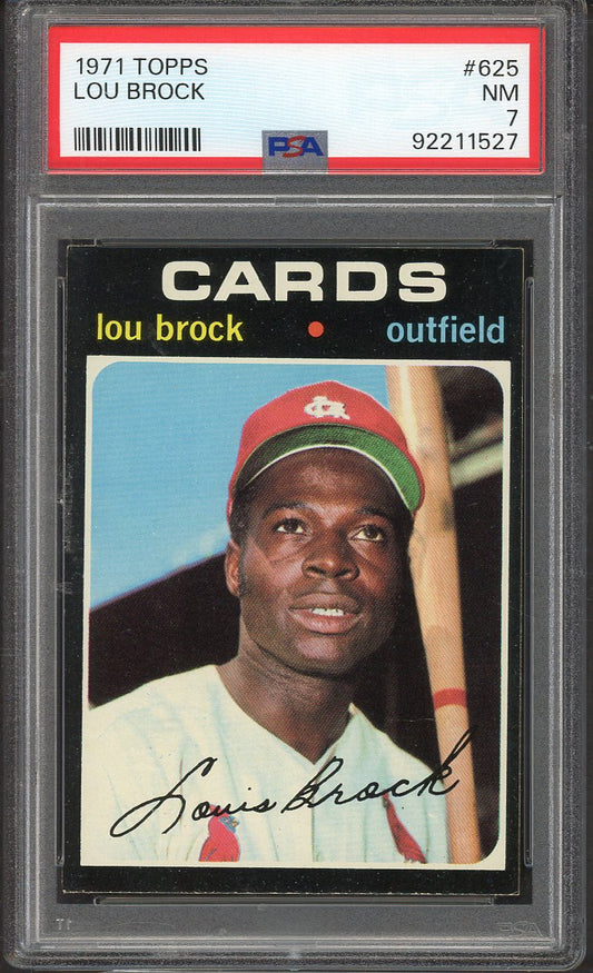 1971 Topps Baseball #625 Lou Brock Cardinals PSA 7 NM 562229