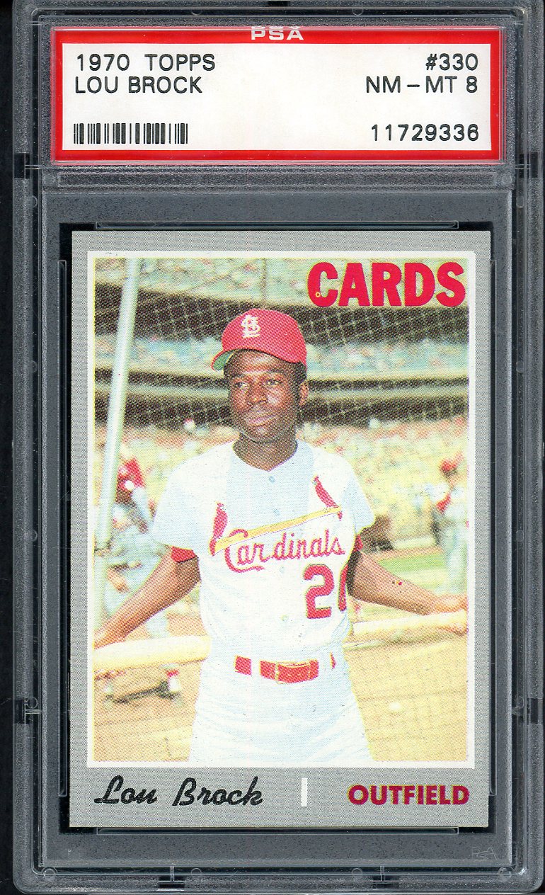 1970 Topps Baseball #330 Lou Brock Cardinals PSA 8 NM/MT 562230