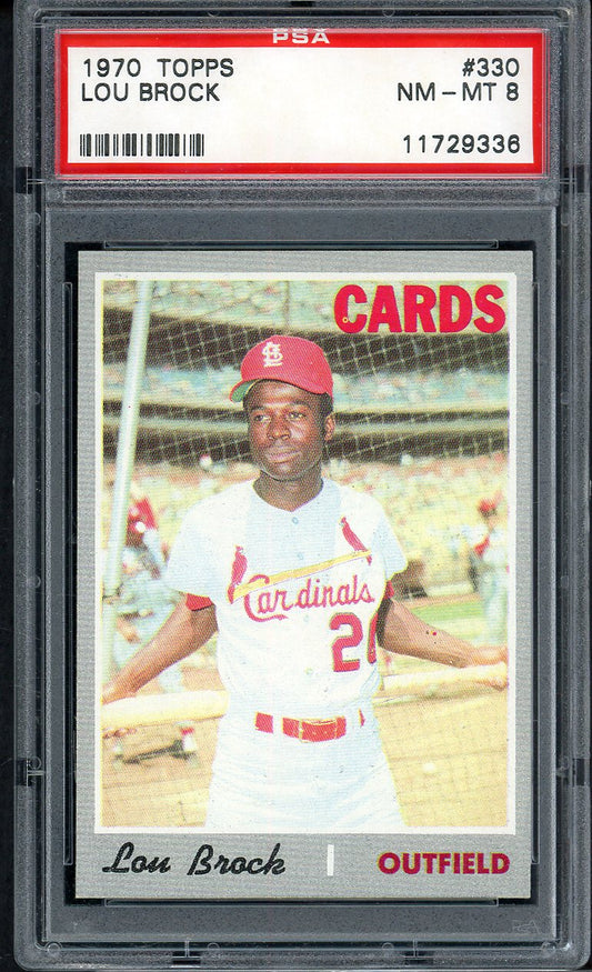 1970 Topps Baseball #330 Lou Brock Cardinals PSA 8 NM/MT 562230