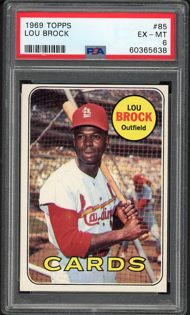 1969 Topps Baseball #085 Lou Brock Cardinals PSA 6 EX-MT 562231