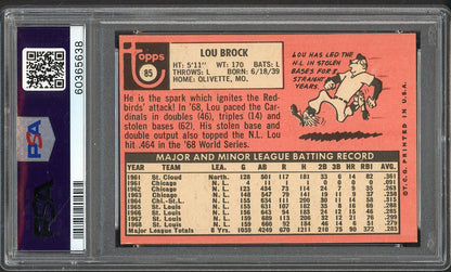 1969 Topps Baseball #085 Lou Brock Cardinals PSA 6 EX-MT 562231
