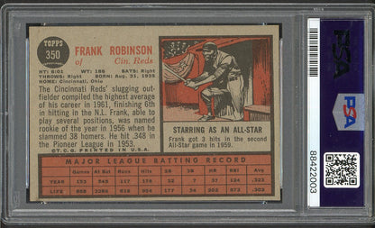 1962 Topps Baseball #350 Frank Robinson Reds PSA 5 EX 562234
