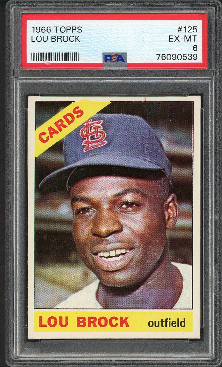 1966 Topps Baseball #125 Lou Brock Cardinals PSA 6 EX-MT 562239