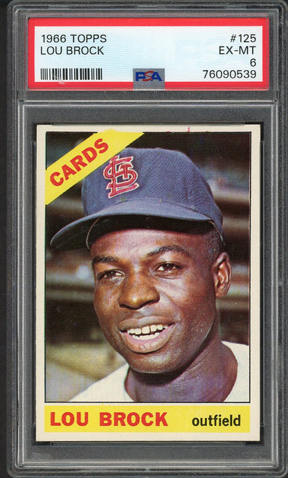 1966 Topps Baseball #125 Lou Brock Cardinals PSA 6 EX-MT 562239