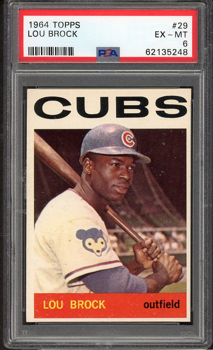 1964 Topps Baseball #029 Lou Brock Cubs PSA 6 EX-MT 562245