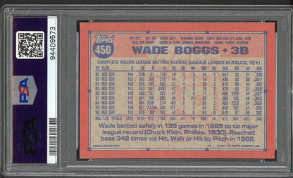 1991 Topps #450 Wade Boggs Red Sox PSA 10 GEM MINT 562246