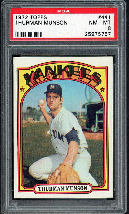 1972 Topps Baseball #441 Thurman Munson Yankees PSA 8 NM/MT 562252