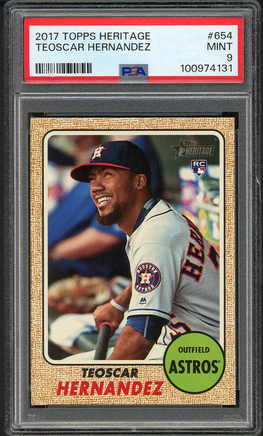 2017 Topps Heritage #654 Teoscar Hernandez Astros PSA 9 MINT 562255