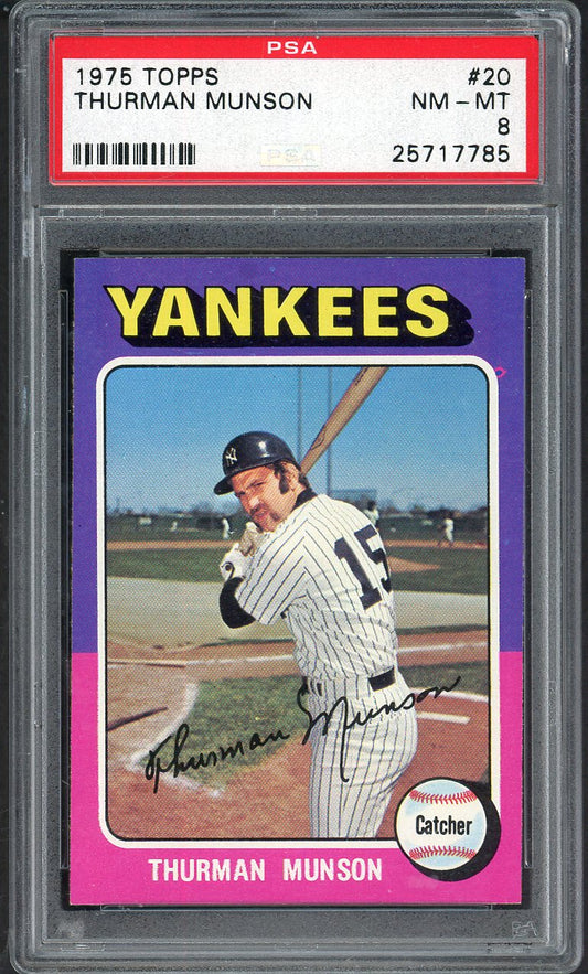 1975 Topps Baseball #020 Thurman Munson Yankees PSA 8 NM/MT 562256