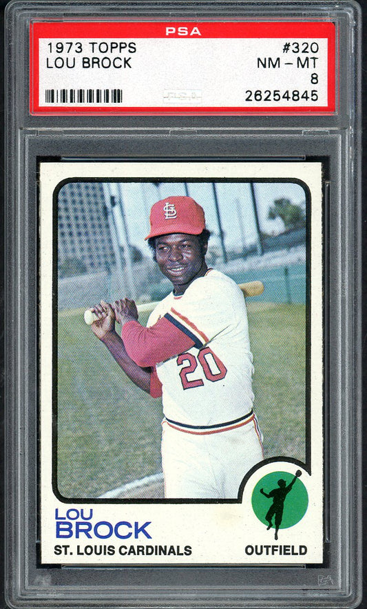 1973 Topps Baseball #320 Lou Brock Cardinals PSA 8 NM/MT 562264