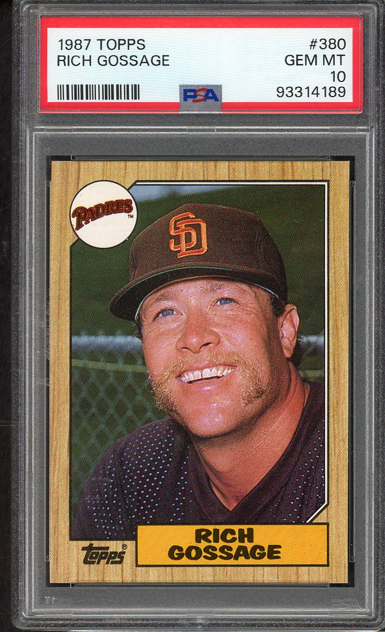 1987 Topps #380 Goose Gossage Padres PSA 10 GEM MINT 562269