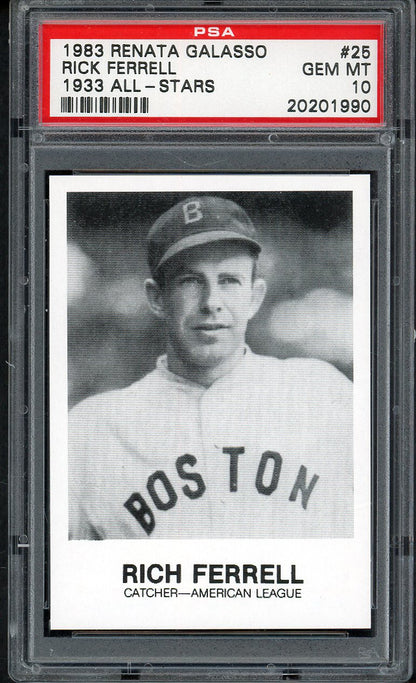 1983 Renata Galasso #025 Rick Ferrell Red Sox PSA 10 GEM MINT 562274