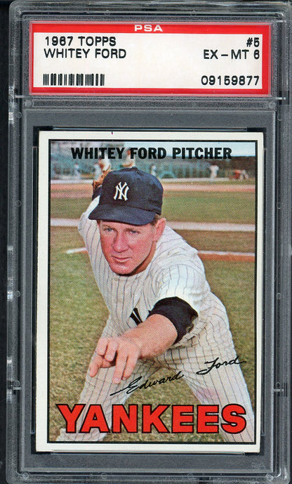 1967 Topps Baseball #005 Whitey Ford Yankees PSA 6 EX-MT 562276