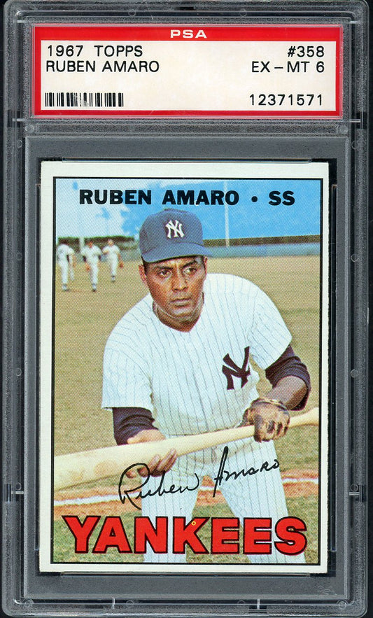1967 Topps Baseball #358 Ruben Amaro Yankees PSA 6 EX-MT 562279