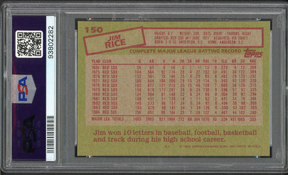 1985 Topps #150 Jim Rice Red Sox PSA 10 GEM MINT 562285