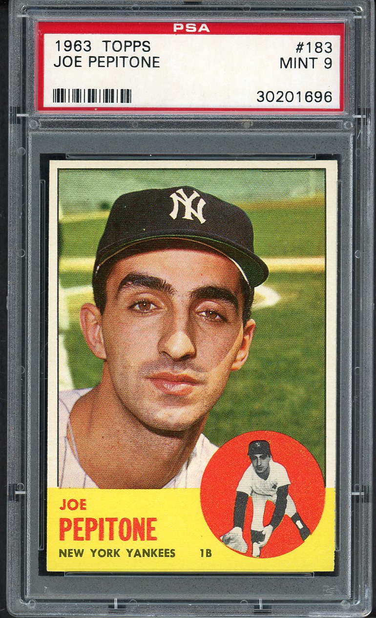 1963 Topps Baseball #183 Joe Pepitone Yankees PSA 9 MINT 562286