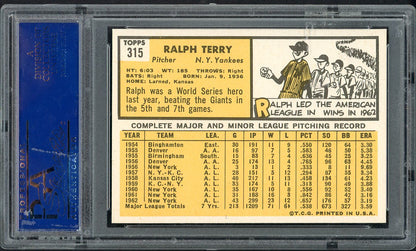 1963 Topps Baseball #315 Ralph Terry Yankees PSA 7 NM 562287