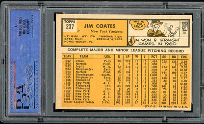 1963 Topps Baseball #237 Jim Coates Yankees PSA 8 NM/MT 562289