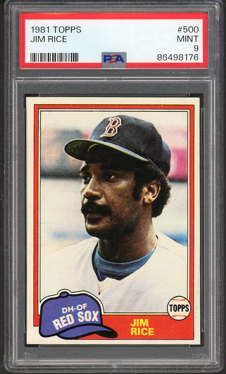 1981 Topps #500 Jim Rice Red Sox PSA 9 MINT 562296