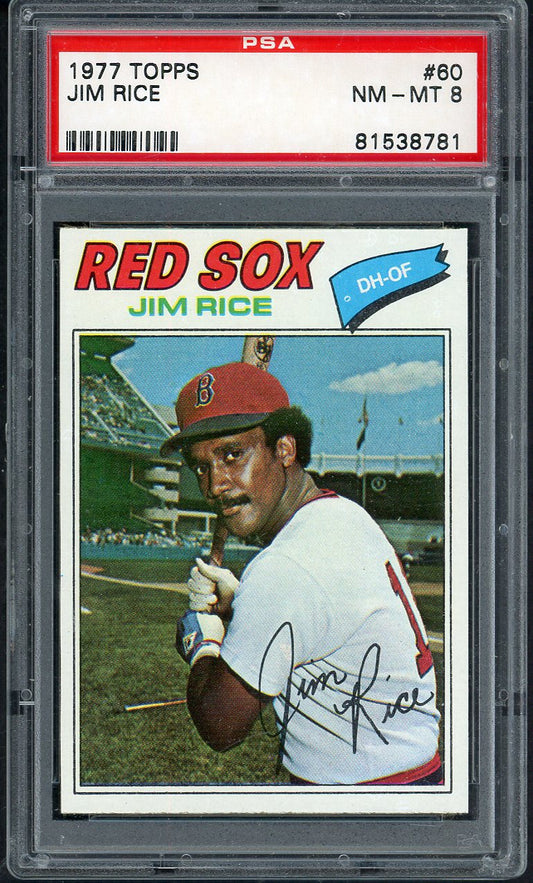 1977 Topps Baseball #060 Jim Rice Red Sox PSA 8 NM/MT 562300