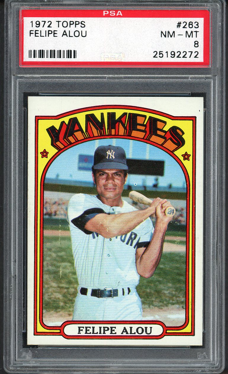1972 Topps Baseball #263 Felipe Alou Yankees PSA 8 NM/MT 562302