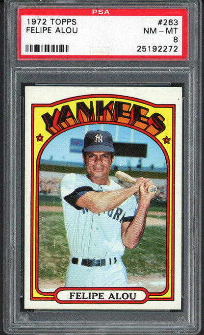 1972 Topps Baseball #263 Felipe Alou Yankees PSA 8 NM/MT 562302