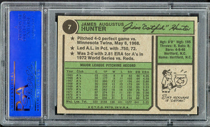 1974 Topps Baseball #007 Catfish Hunter A's PSA 8 NM/MT 562305