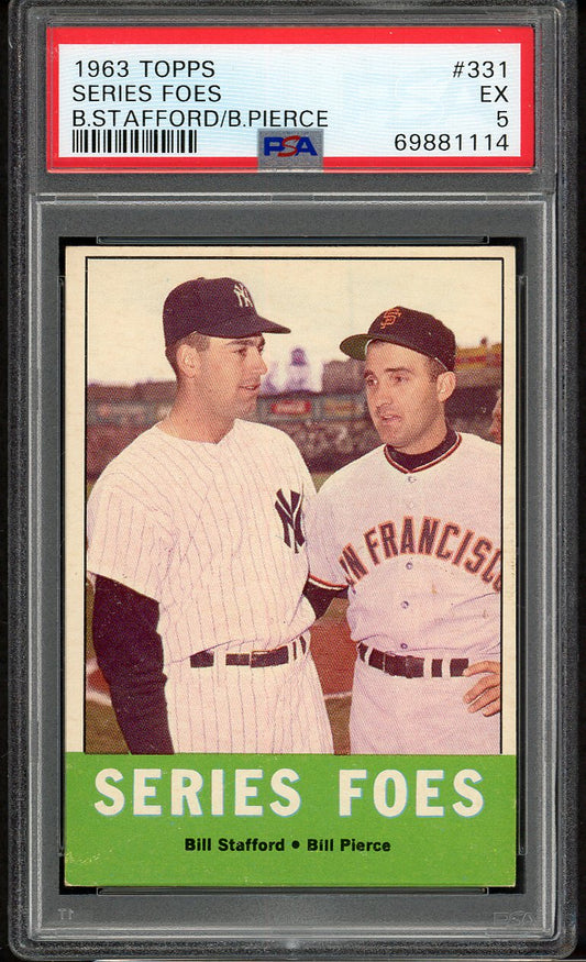 1963 Topps Baseball #331 Billy Pierce Bill Stafford PSA 5 EX 562310