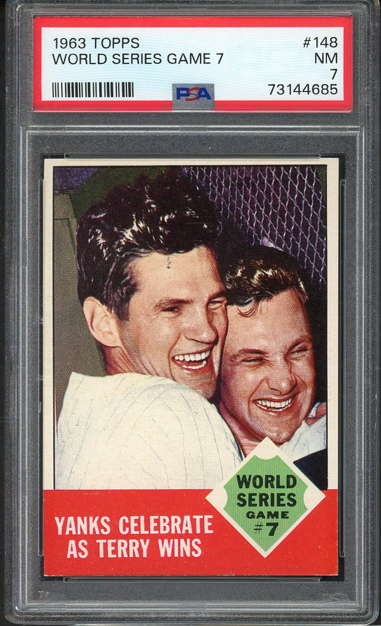 1963 Topps Baseball #148 World Series Game 7 Ralph Terry PSA 7 NM 562313