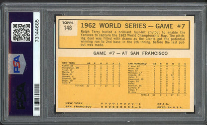 1963 Topps Baseball #148 World Series Game 7 Ralph Terry PSA 7 NM 562313