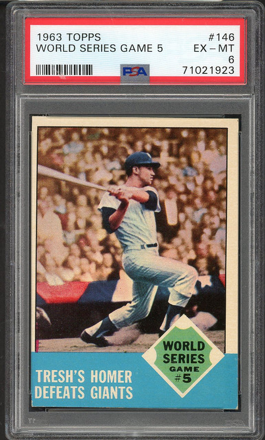 1963 Topps Baseball #146 World Series Game 5 Tom Tresh PSA 6 EX-MT 562315