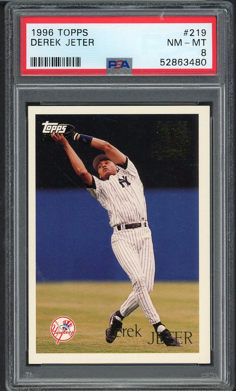 1996 Topps #219 Derek Jeter Yankees PSA 8 NM/MT 562320