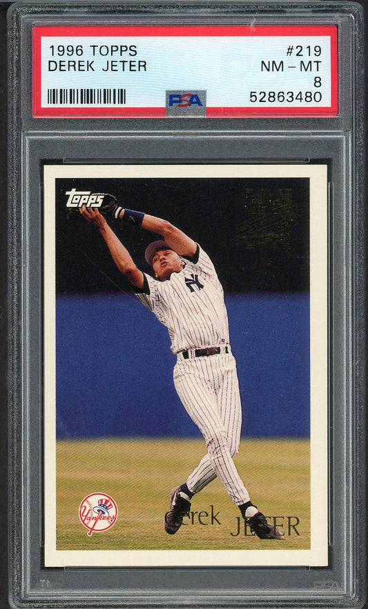 1996 Topps #219 Derek Jeter Yankees PSA 8 NM/MT 562320