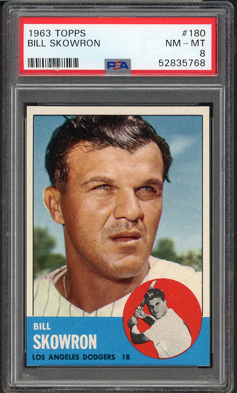 1963 Topps Baseball #180 Bill Skowron Dodgers PSA 8 NM/MT 562327