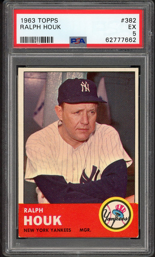 1963 Topps Baseball #382 Ralph Houk Yankees PSA 5 EX 562331
