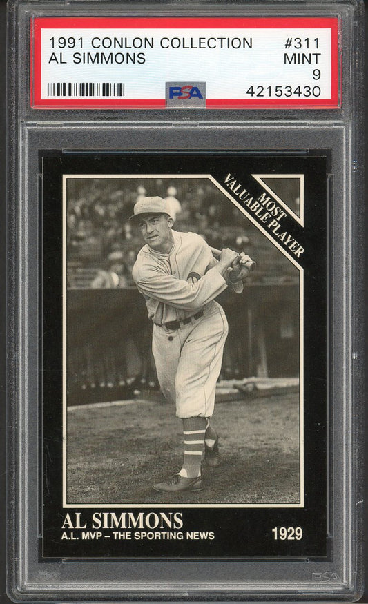 1991 Conlon Collection #311 Al Simmons A's PSA 9 MINT 562338