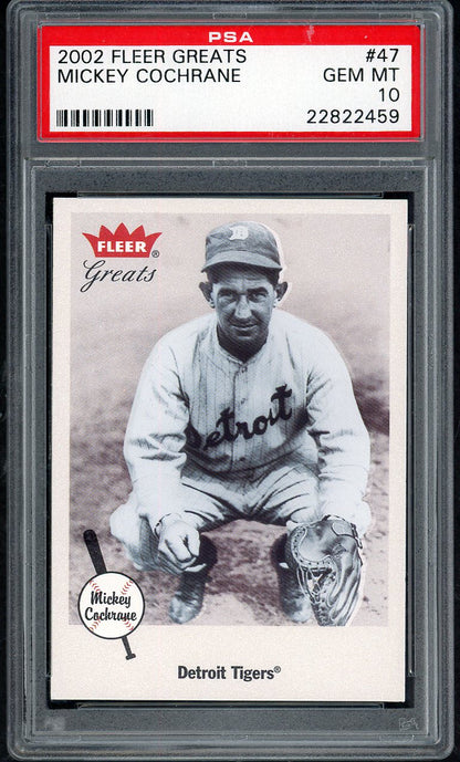 2002 Fleer Greats #047 Mickey Cochrane Tigers PSA 10 GEM MINT 562344