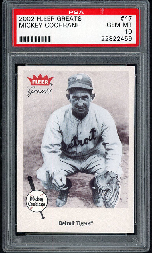 2002 Fleer Greats #047 Mickey Cochrane Tigers PSA 10 GEM MINT 562344