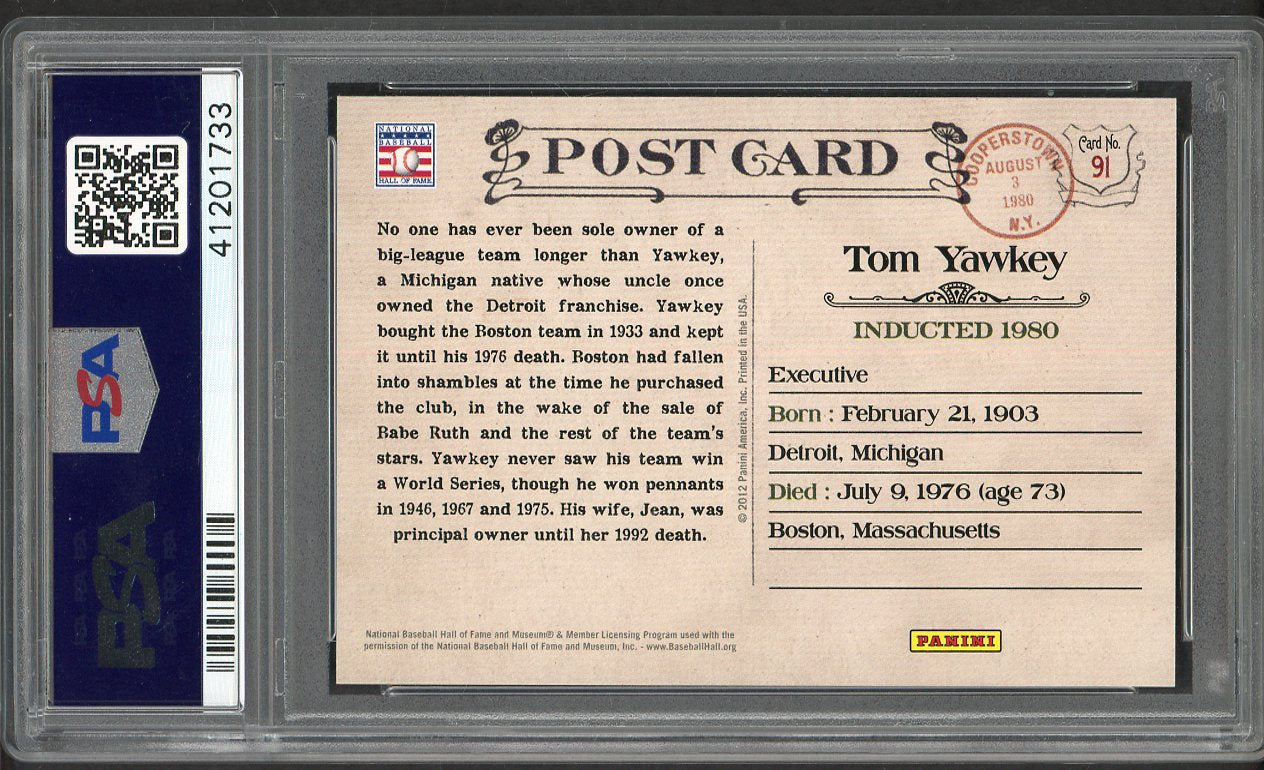 2012 Panini Cooperstown #091 Tom Yawkey Red Sox PSA 9 MINT 562346