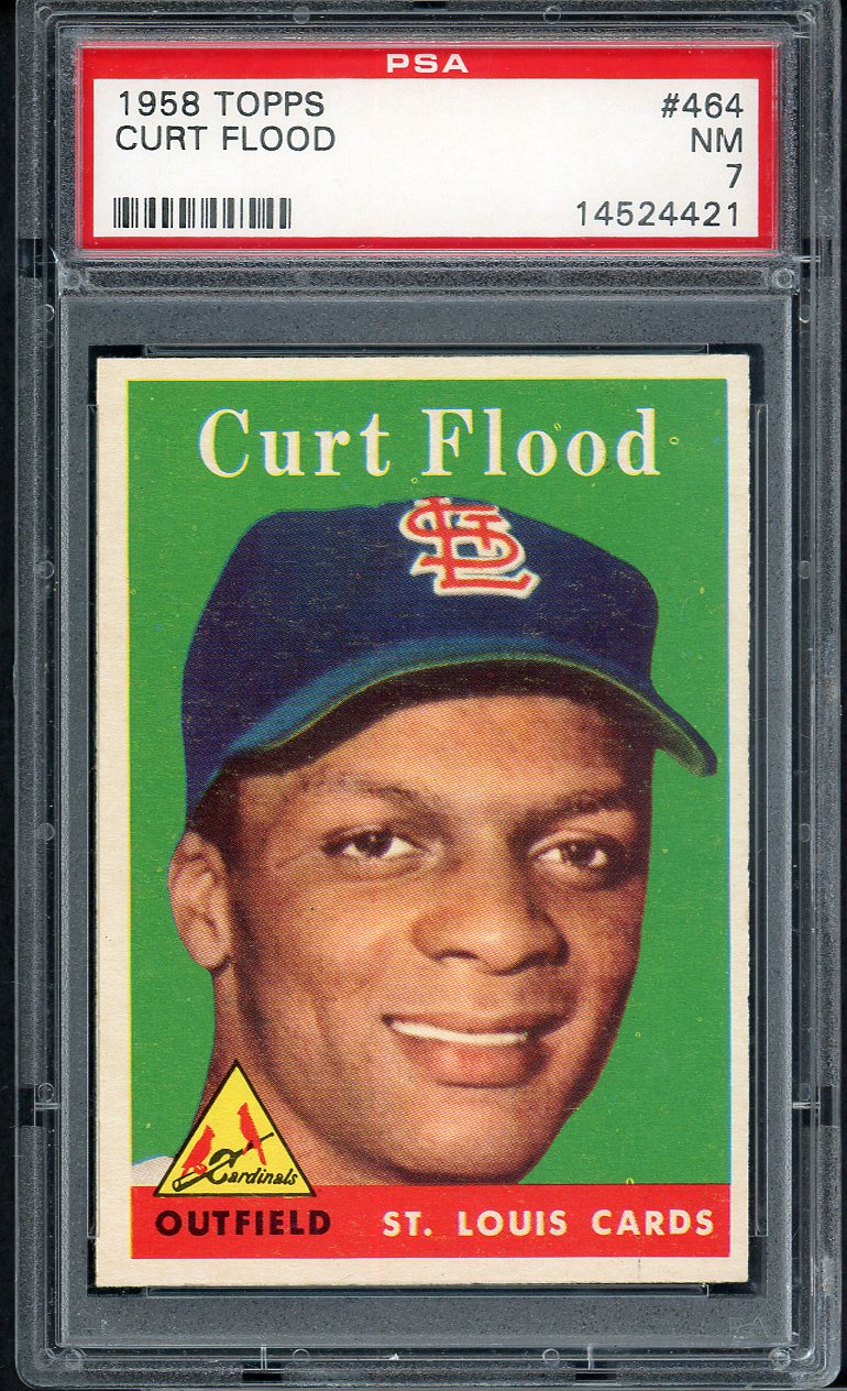 1958 Topps Baseball #464 Curt Flood Cardinals PSA 7 NM 562350