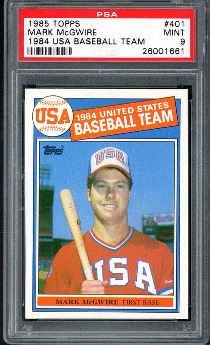 1985 Topps #401 Mark McGwire A's PSA 9 MINT 562353