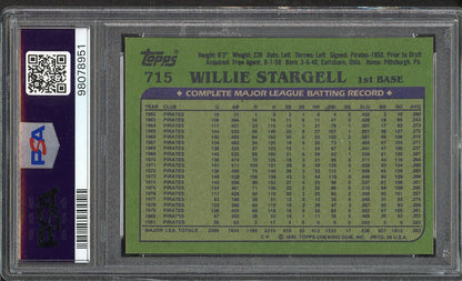 1982 Topps #715 Willie Stargell Pirates PSA 9 MINT 562357