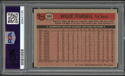 1981 Topps #380 Willie Stargell Pirates PSA 9 MINT 562358